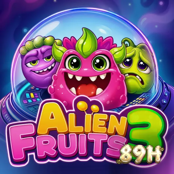 Alien Fruits 3 slot game interface na may makukulay na prutas at space theme